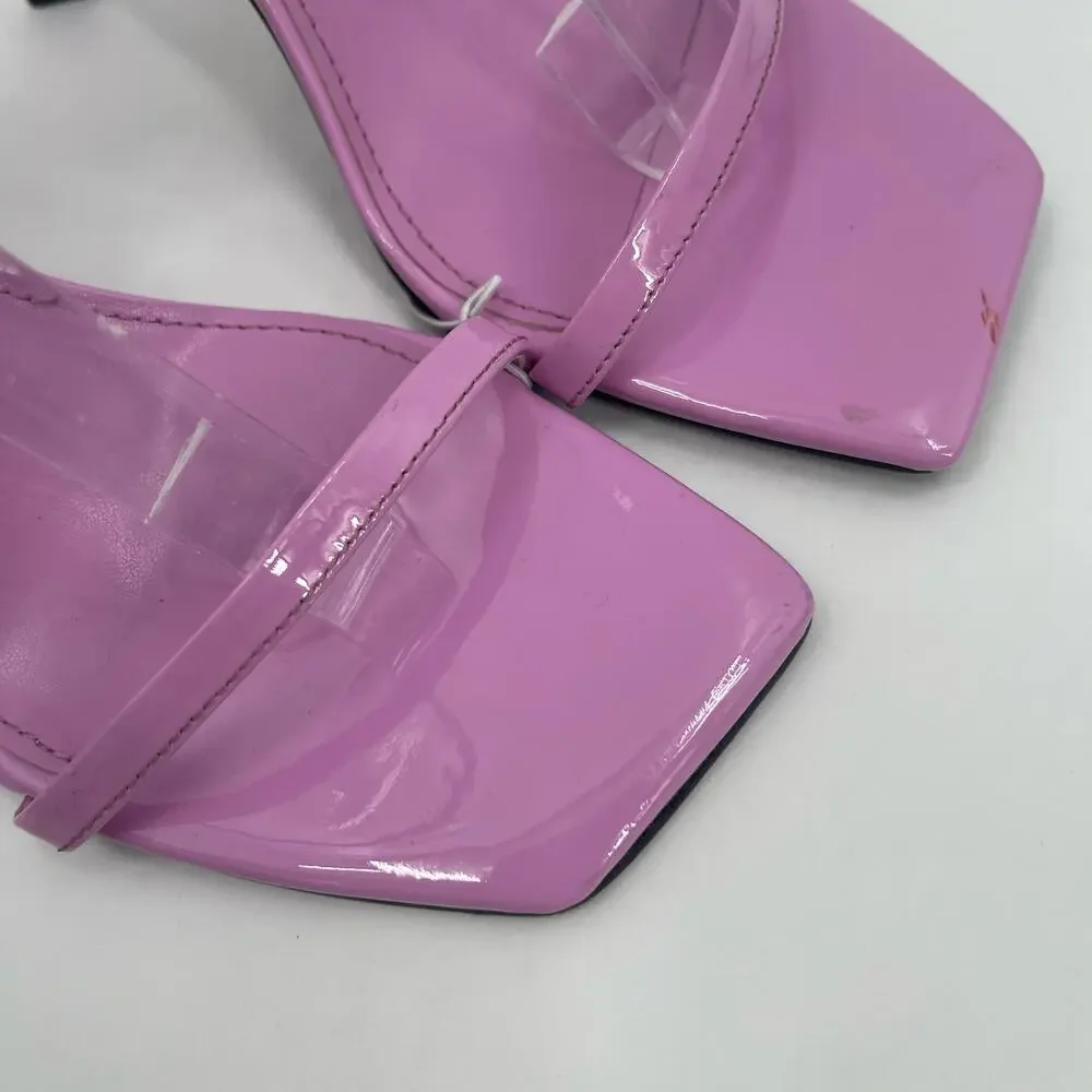 NEW MARC FISHER Arthur Heels Size 6.5 Sandals Patent Leather Ankle Strap Sandal